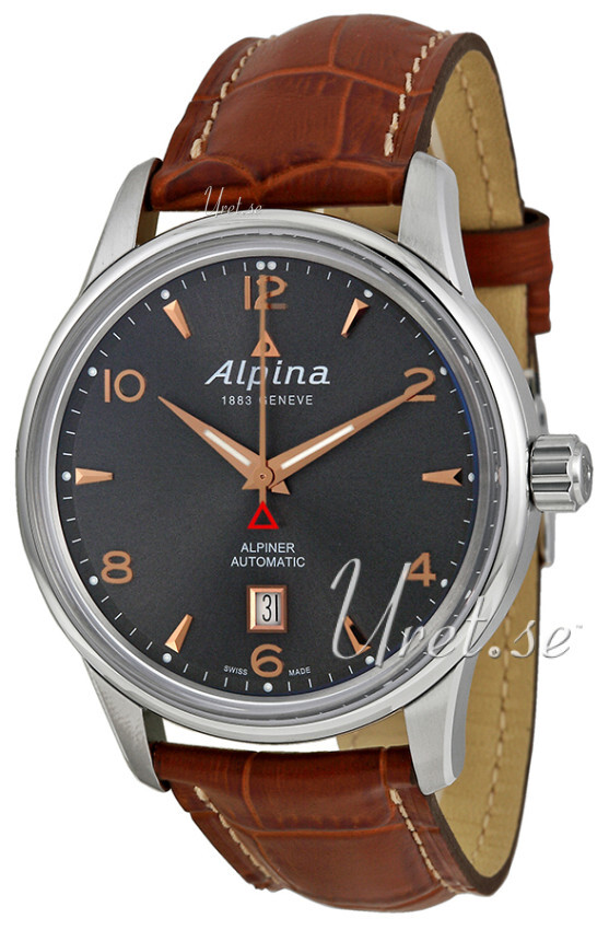 Alpina Miesten kello AL-525VG4E6 Alpiner Harmaa/Nahka Ø41.5 mm