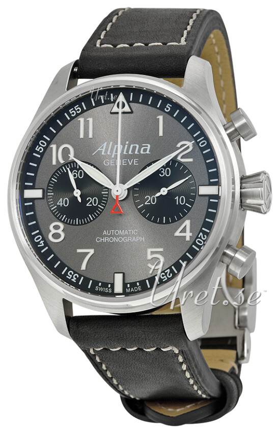 Alpina Miesten kello AL-860GB4S6 Startimer Harmaa/Nahka Ø44 mm