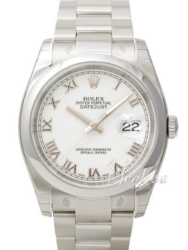 Rolex Datejust Steel Miesten kello 116200-0055 Valkoinen/Teräs Ø36