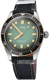 Oris Diving Vihreä/Nahka Ø40 mm 01 733 7707 4337-Set