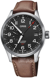 Oris Aviation Musta/Nahka Ø45 mm 01 748 7710 4184-Set