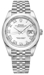 Rolex Valkoinen/Teräs Ø36 mm 126200-0007