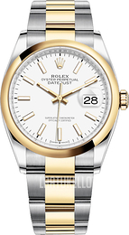 Rolex Valkoinen/Teräs Ø36 mm 126203-0020