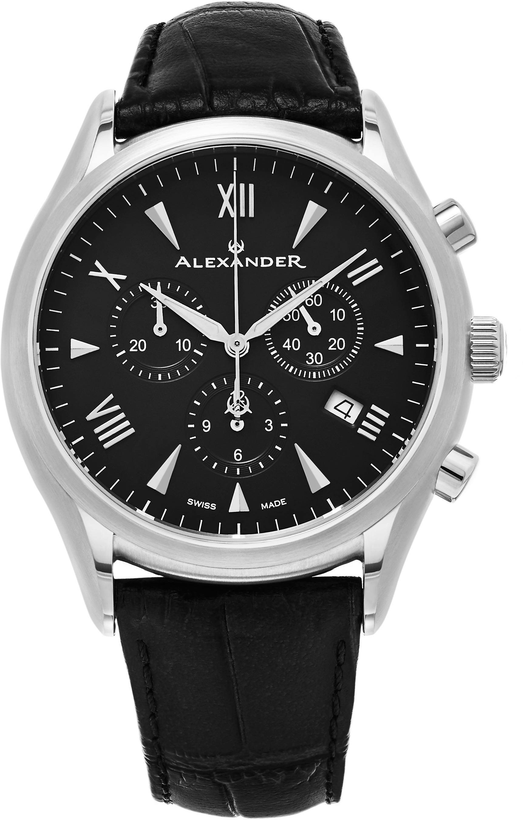 Alexander Heroic Miesten kello A021-01 Musta/Nahka Ø42 mm