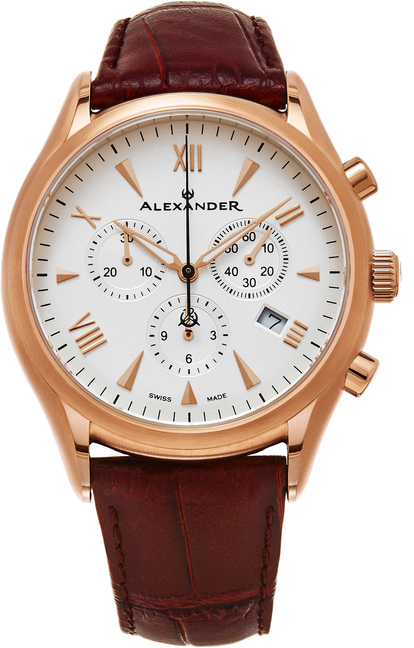 Alexander Heroic Miesten kello A021-04 Valkoinen/Nahka Ø42 mm