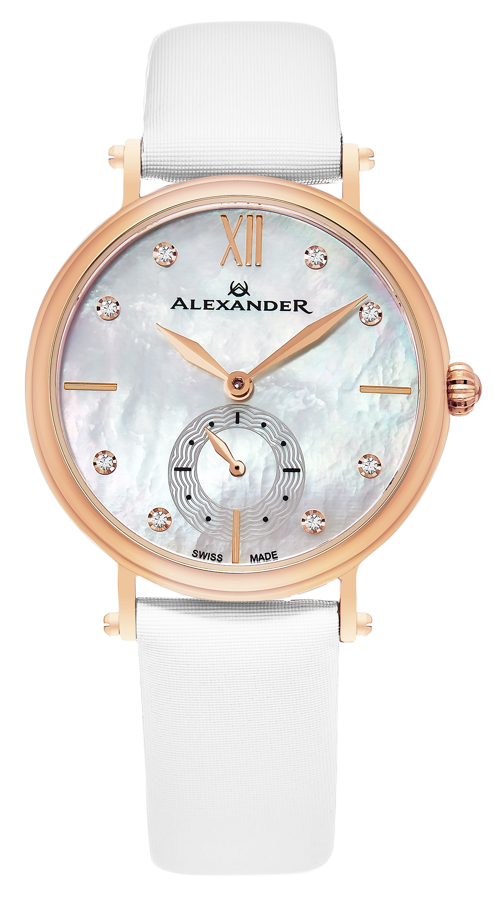 Alexander Monarch Naisten kello AD201-03 Valkoinen/Satiini Ø34 mm