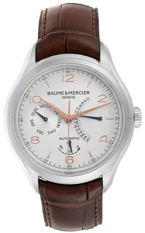 Baume & Mercier Miesten kello M0A10149 Clifton Hopea/Nahka Ø43 mm