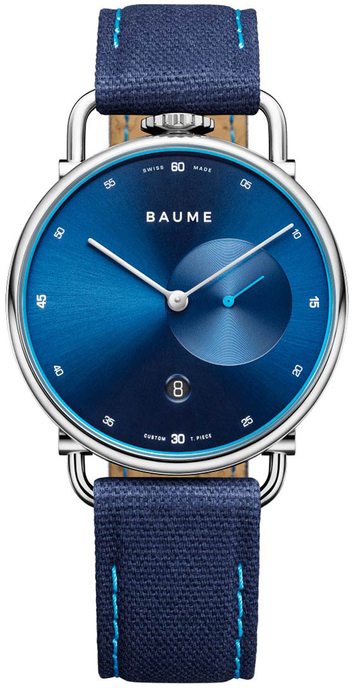 Baume & Mercier Miesten kello MOA10601 Eco-Friendly Sininen/Nahka