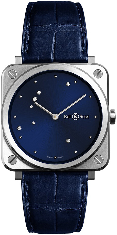 Bell & Ross BRS-EA-ST/SCR Br S Quartz Sininen/Nahka