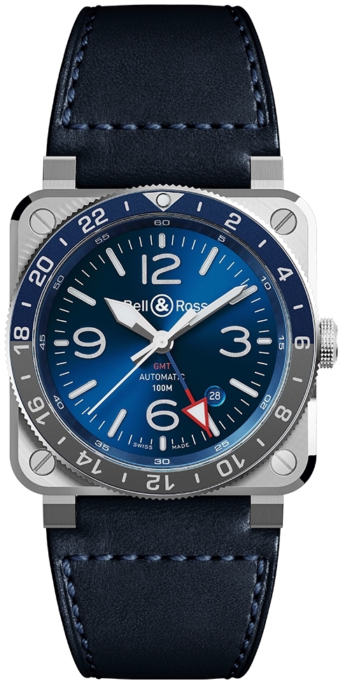 Bell & Ross Miesten kello BR0393-BLU-ST/SCA BR 03-93 GMT