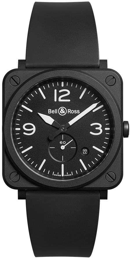 Bell & Ross Miesten kello BRS-BL-CEM BR S Quartz Musta/Kumi Ø39