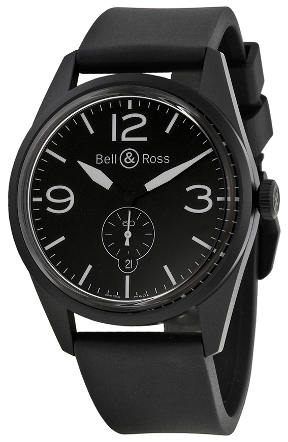 Bell & Ross BR 123 Miesten kello BRV123-BL-CA-SRB Musta/Kumi Ø41