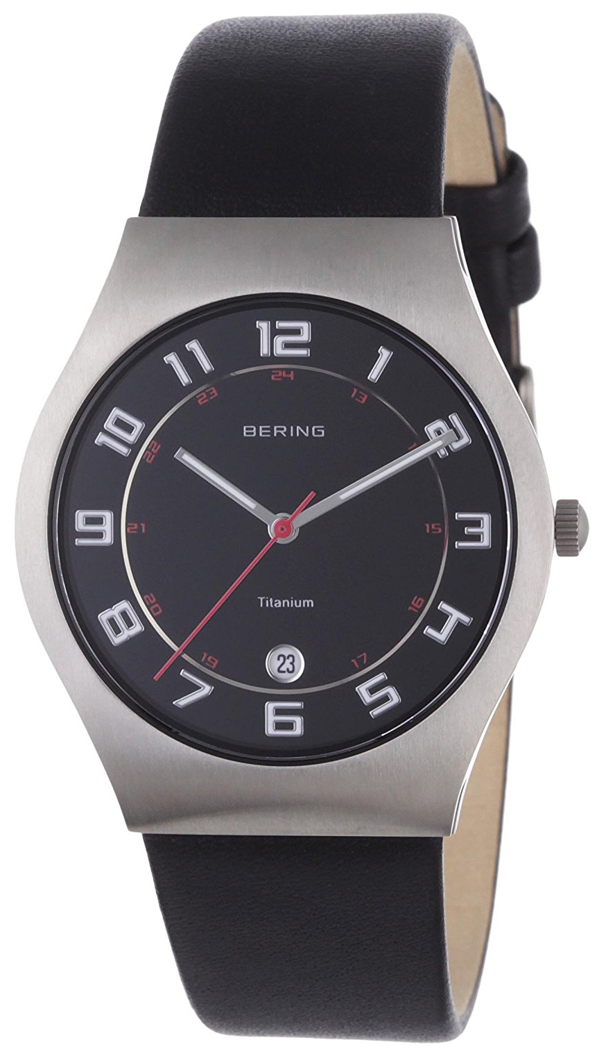 Bering Titanium Miesten kello 11937-402 Musta/Nahka Ø37 mm