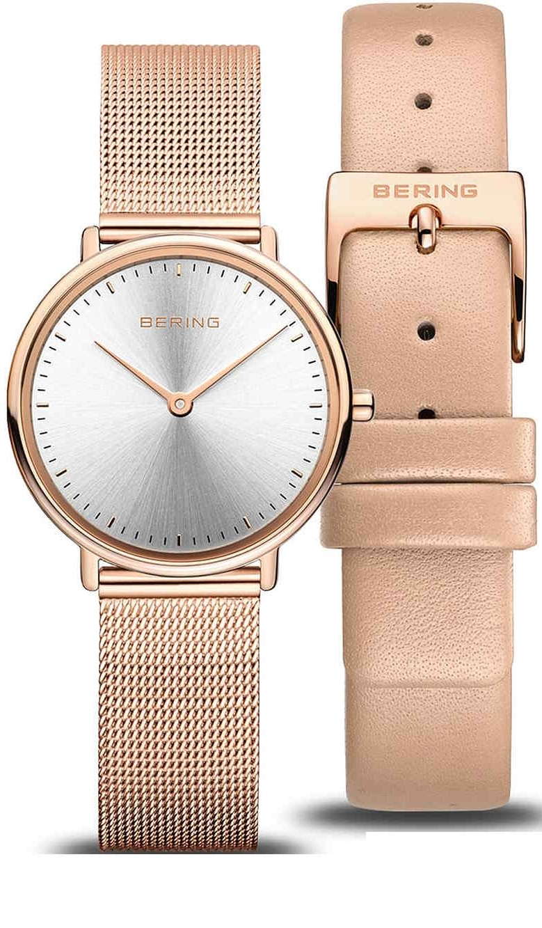Bering Naisten kello 15729-960 Ultra Slim Hopea/Punakultasävyinen