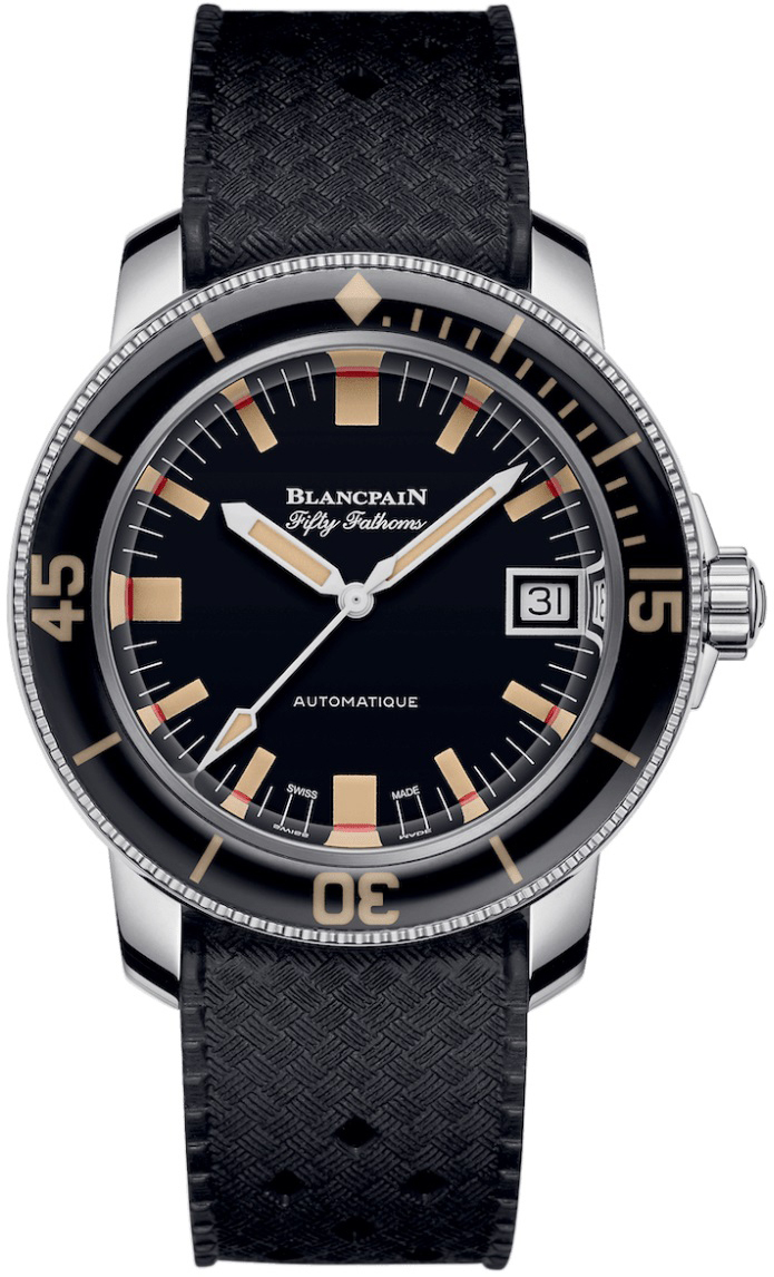 Blancpain Miesten kello 5008B-1130-B52A Fifty Fathoms Musta/Tekstiili