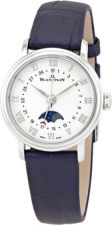 Blancpain Naisten kello 6106-1127-55A Villeret Valkoinen/Nahka Ø29.2