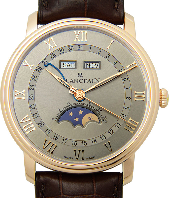 Blancpain Miesten kello 6654-3613-55B Villeret Harmaa/Nahka Ø40 mm