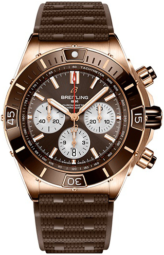 Breitling Miesten kello RB0136E31Q1S1 Chronomat B01 44 Ruskea/Kumi