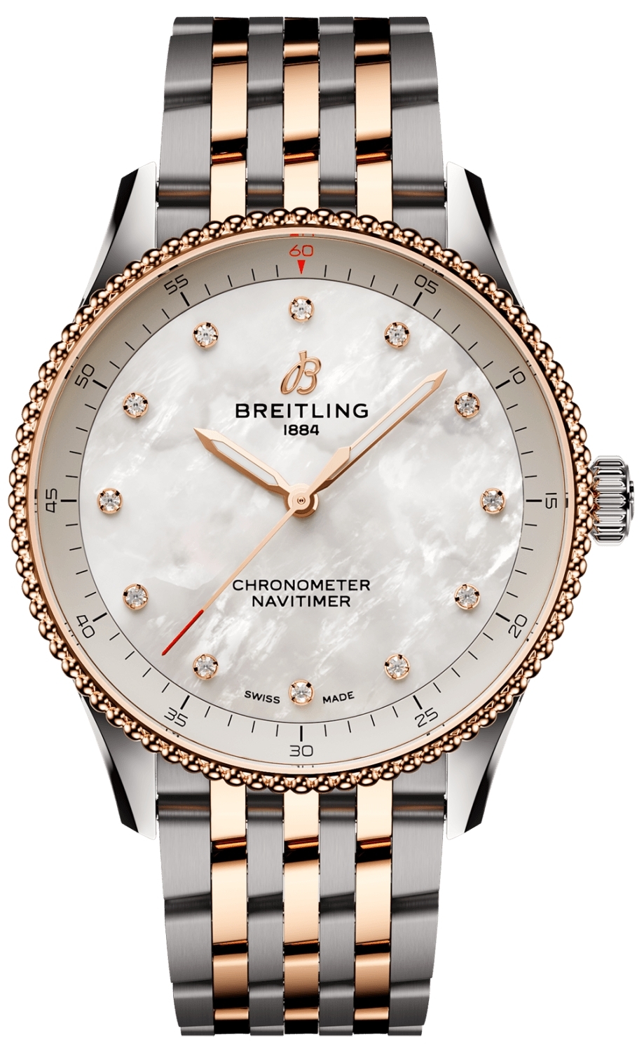 Breitling Naisten kello U77320E61A1U1 Navitimer 32 Valkoinen/Nahka