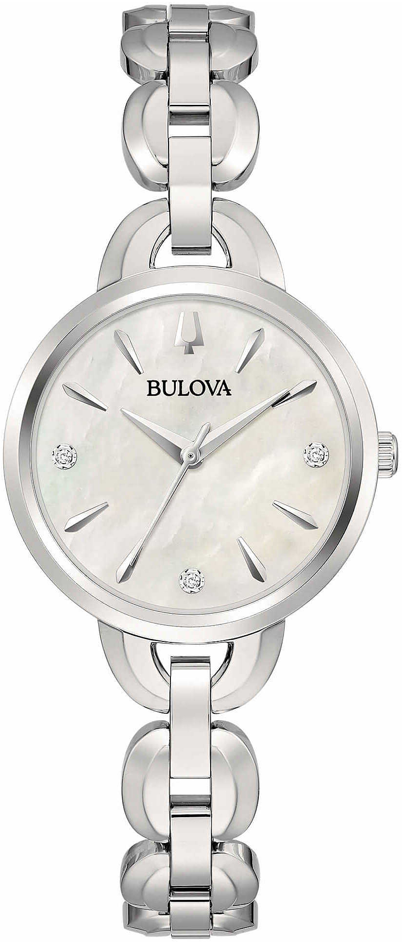 Bulova Naisten kello 96P230 Valkoinen/Teräs Ø28 mm