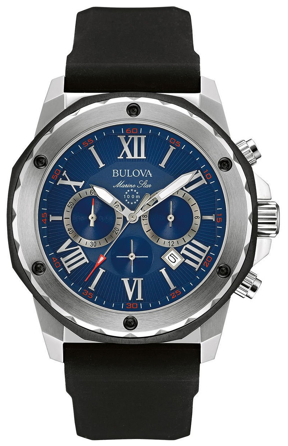 Bulova Marine Star Miesten kello 98B258 Sininen/Kumi Ø44 mm