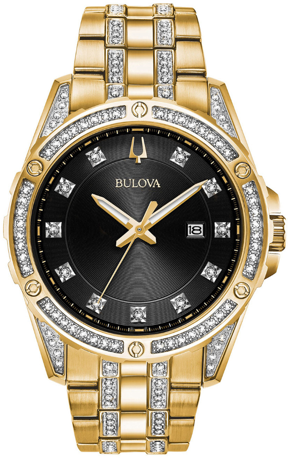 Bulova Miesten kello 98K107 Musta/Kullansävytetty teräs Ø43 mm