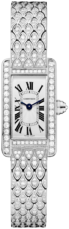 Cartier Naisten kello HPI00724 Tank Americaine Hopea/18K valkokultaa