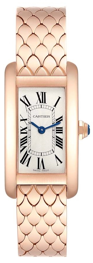 Cartier Tank Americaine Naisten kello W2620031 Hopea/18K punakultaa