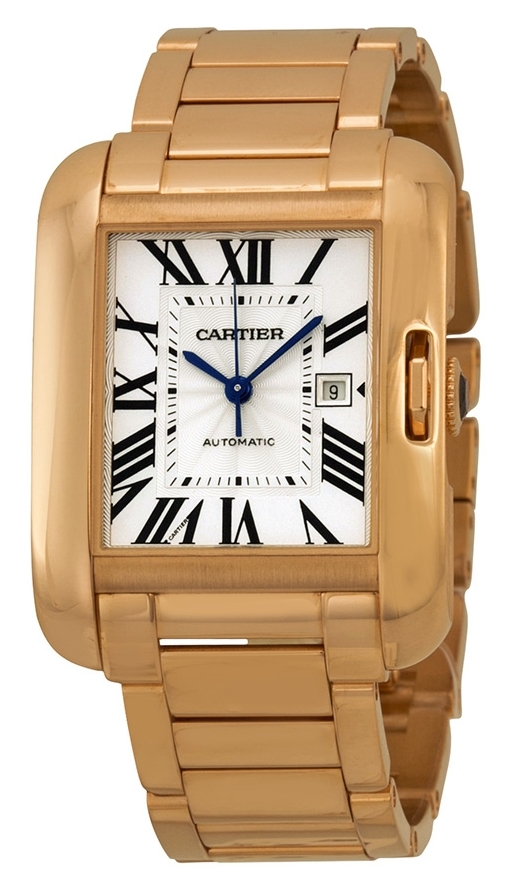 Cartier Tank Anglaise Naisten kello W5310003 Hopea/18K punakultaa