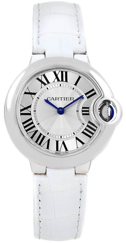 Cartier Naisten kello W6920086 Ballon Blue Hopea/Nahka Ø33 mm