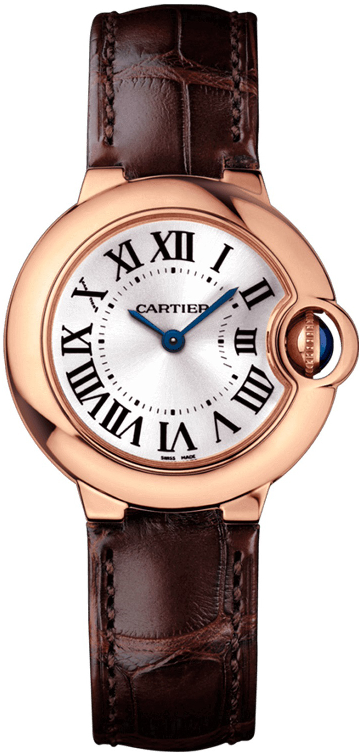 Cartier Naisten kello WGBB0007 Ballon Blue Hopea/Nahka Ø28 mm