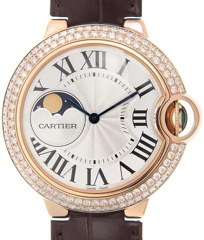 Cartier Naisten kello WJBB0027 Ballon Blue Hopea/Nahka Ø37 mm