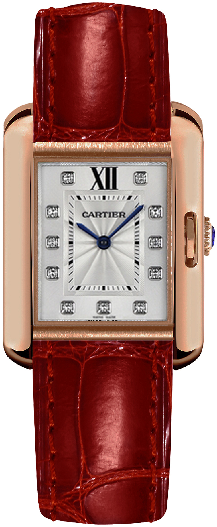 Cartier Tank Anglaise Naisten kello WJTA0009 Hopea/Nahka