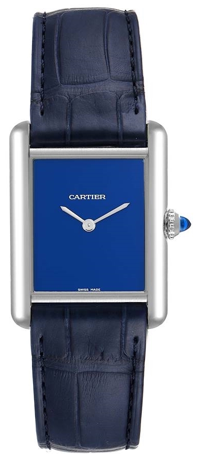 Cartier Naisten kello WSTA0055 Tank Must De Sininen/Nahka