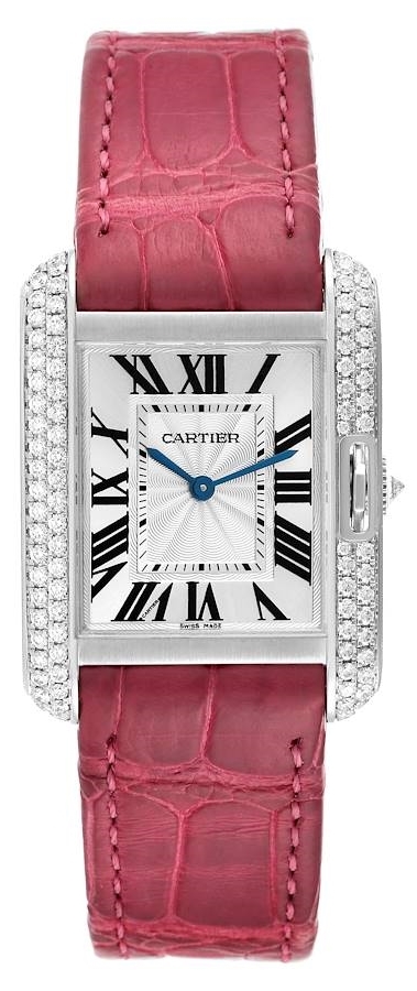 Cartier Tank Anglaise Naisten kello WT100030 Hopea/Nahka