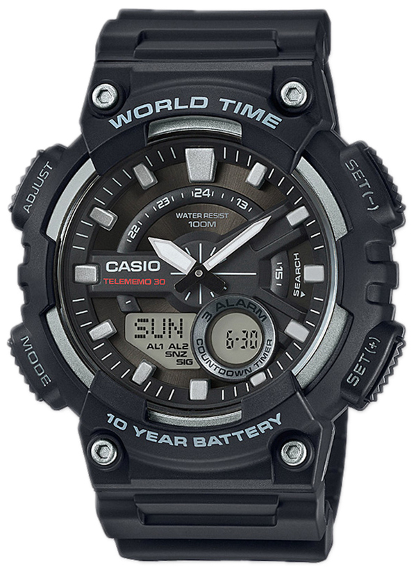 Casio Collection Miesten kello AEQ-110W-1AVEF Musta/Muovi Ø46.6 mm