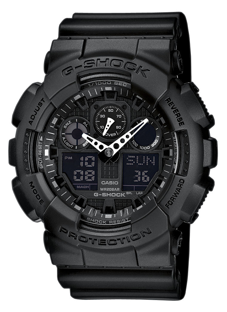 Casio Miesten kello GA-100-1A1ER G-Shock Musta/Muovi Ø51.2 mm