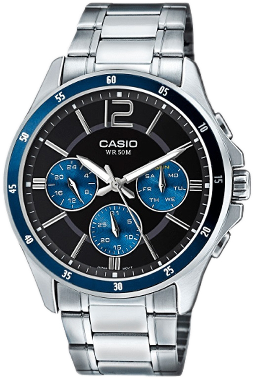 Casio Miesten kello MTP-1374D-2AVDF Classic Musta/Teräs Ø43.5 mm