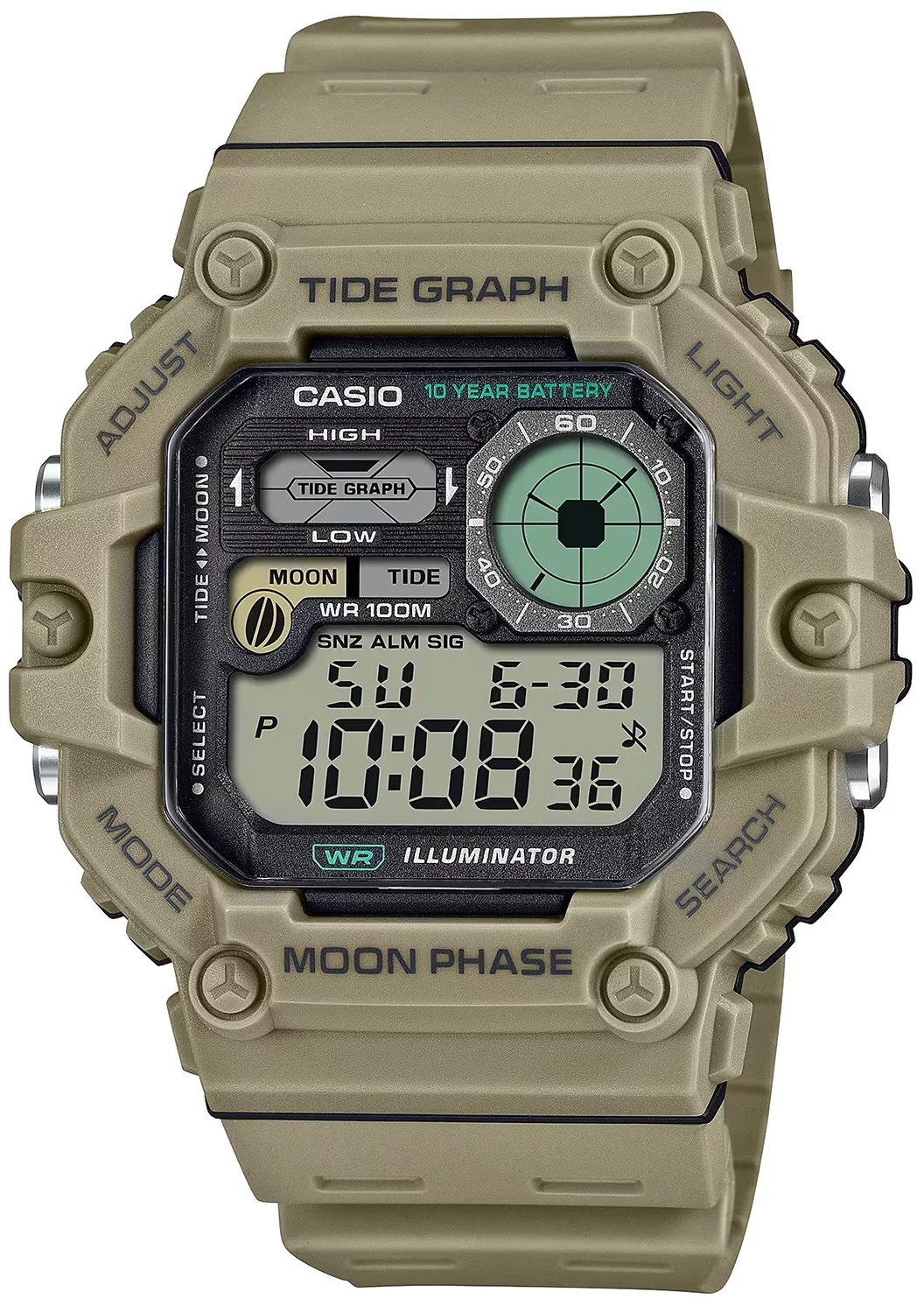 Casio Miesten kello WS-1700H-5AVEF Digital Musta/Muovi Ø49 mm