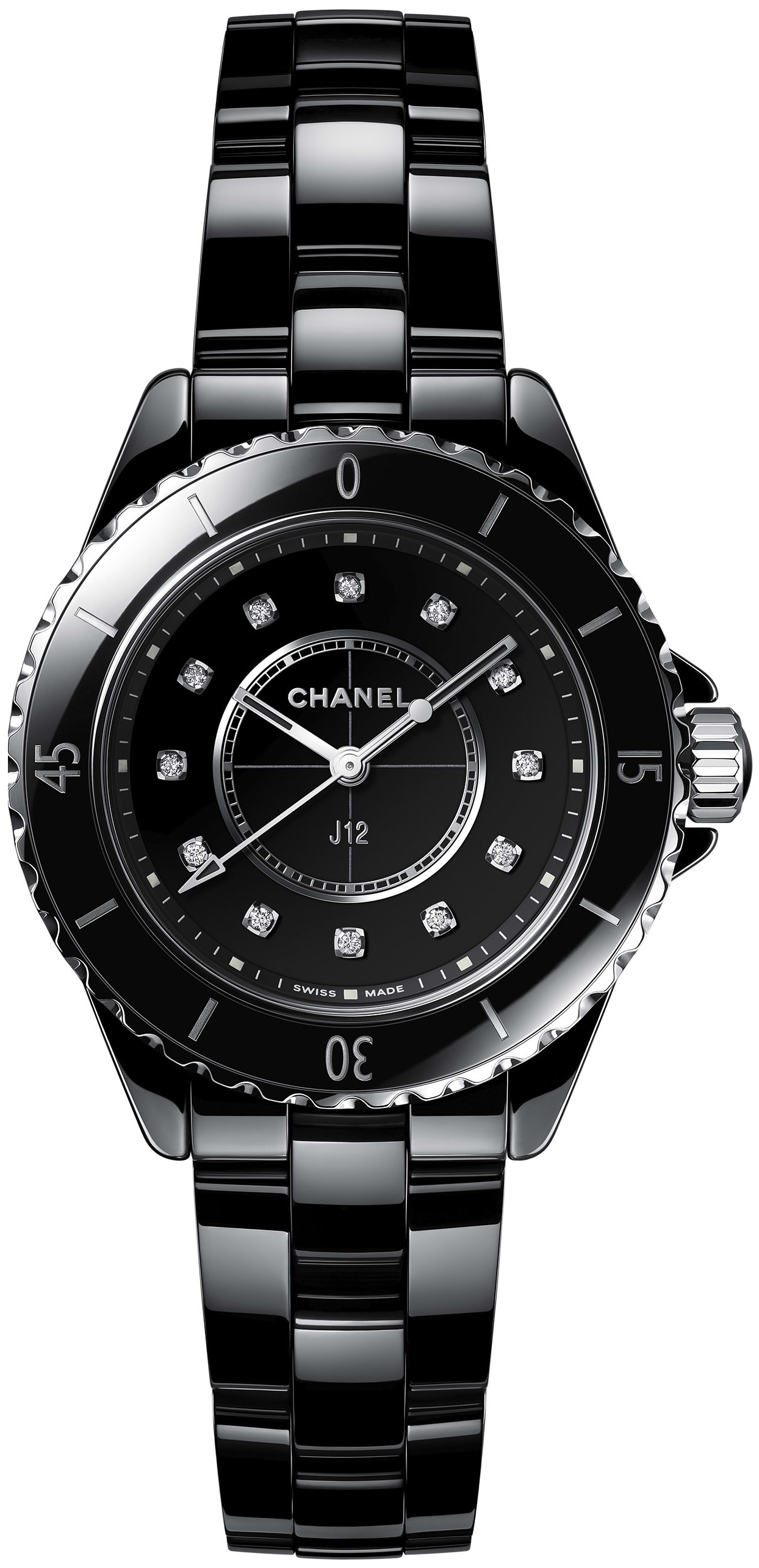 Chanel Naisten kello H5701 J12 Musta/Keraaminen Ø33 mm