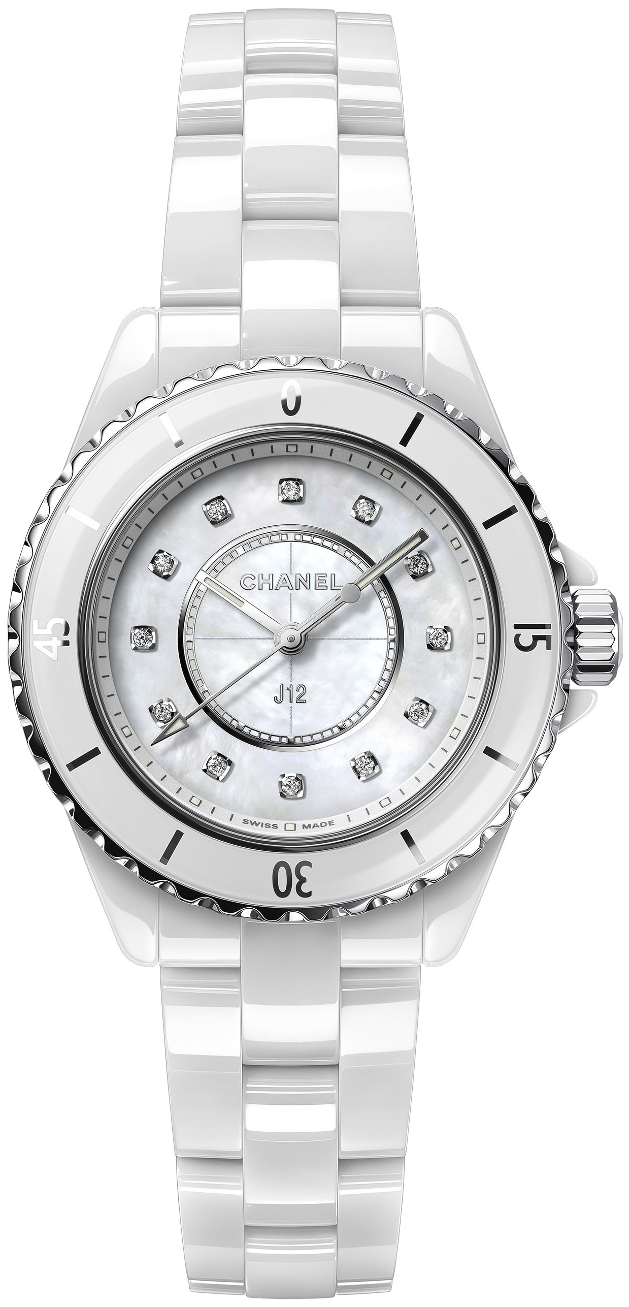 Chanel Naisten kello H5704 J12 Valkoinen/Keraaminen Ø33 mm