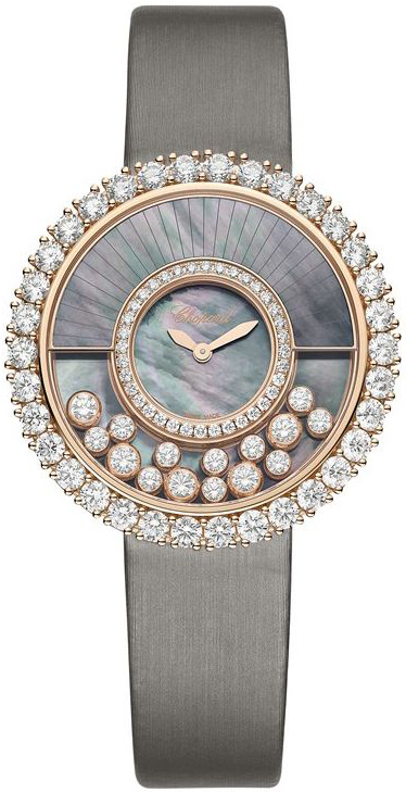 Chopard Naisten kello 204035-5001 Happy Diamonds Valkoinen/Satiini