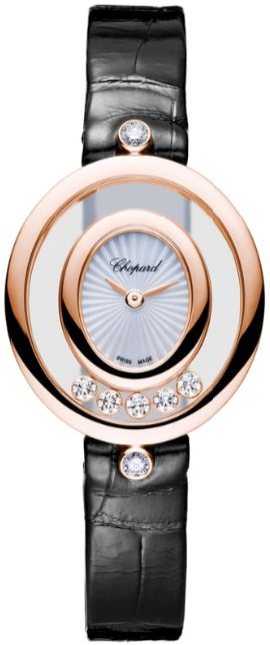 Chopard Naisten kello 204305-5301 Happy Diamonds Valkoinen/Nahka