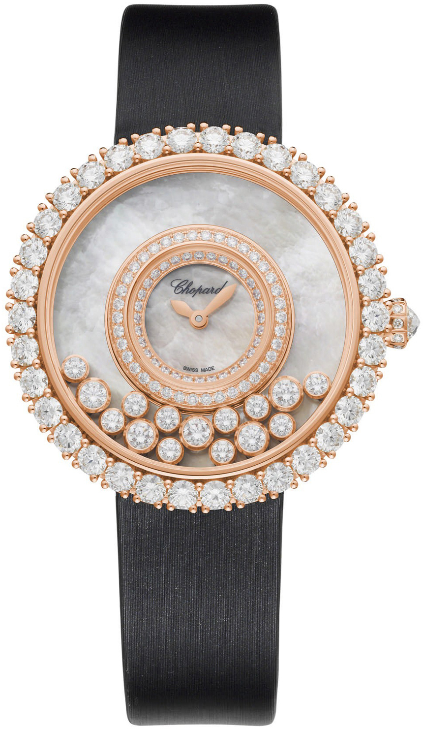 Chopard Naisten kello 204445-5001 Happy Diamonds Valkoinen/Satiini