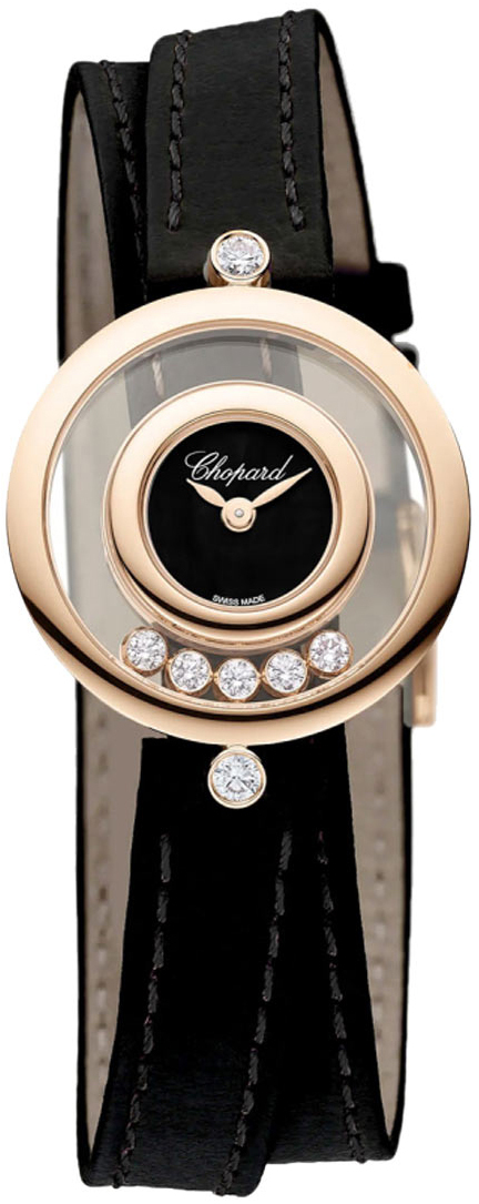 Chopard Naisten kello 209415-5004 Happy Diamonds Vihreä/Nahka Ø26 mm