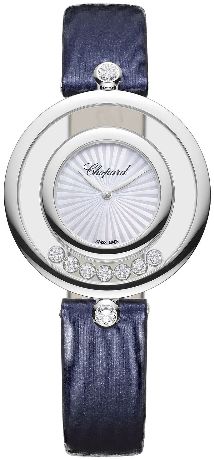 Chopard Naisten kello 209426-1001 Happy Diamonds Valkoinen/Satiini