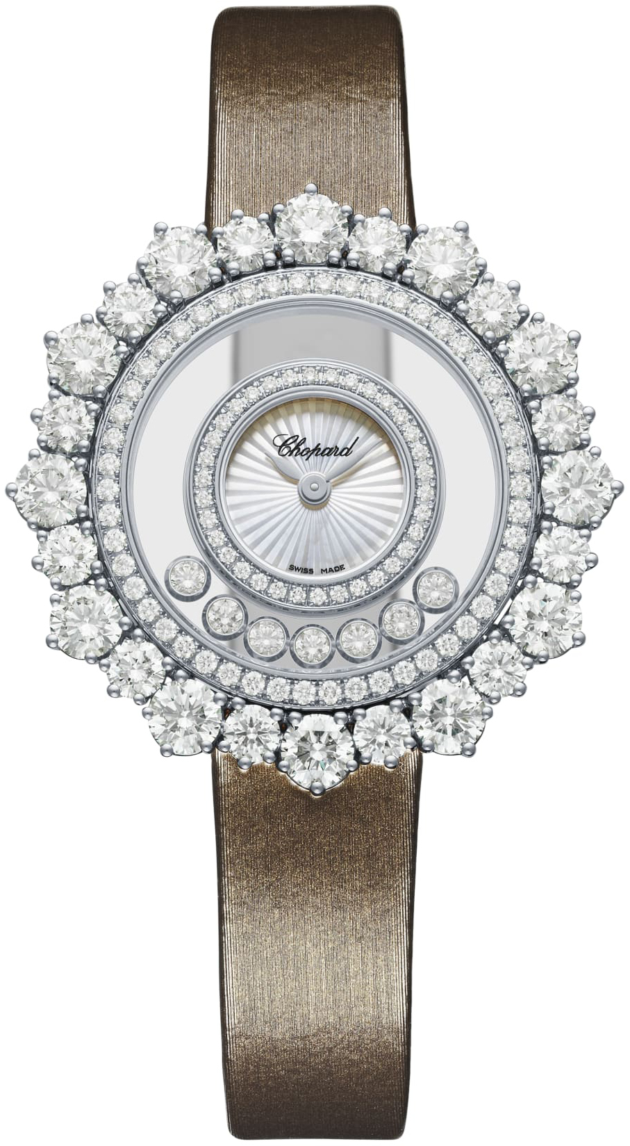 Chopard Naisten kello 209436-1002 Happy Diamonds Hopea/Satiini Ø36 mm