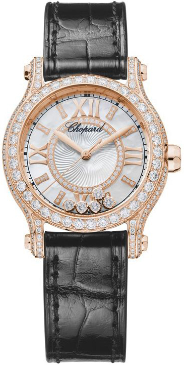 Chopard Naisten kello 274302-5003 Happy Sport Valkoinen/Nahka Ø30 mm