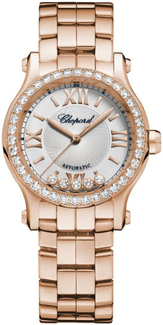 Chopard Naisten kello 274893-5014 Happy Sport Hopea/18K punakultaa