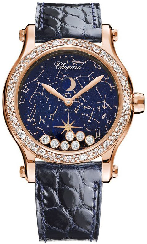 Chopard Naisten kello 274894-5001 Happy Moon Sininen/Nahka Ø36 mm